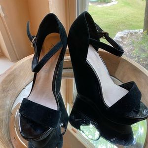 Aldo Black Platform Wedge Sandal